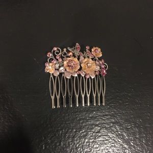Pink Flower Hair Comb 🌷